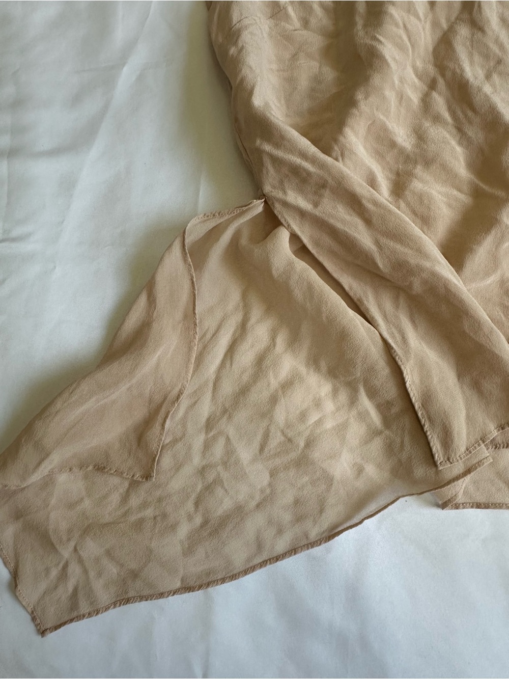 BCBGMAXAZRIA "Sammie" Sleeveless Asymmetrical Silk Blouse - Size XS - Bare Pink - Picture 3 of 7